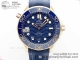 VSF厂复刻欧米茄海马Seamaster Diver 玫瑰金蓝面海马300胶带款高仿手表细节图