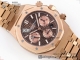 APS厂复刻爱彼皇家橡树计时码Royal Oak Chrono 26331ST 全玫瑰金咖面金圈钢带款高仿手表细节图