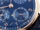 APS厂复刻IWC万国Portugieser Perpetual Calendar 5033 金壳蓝面万年历编织皮带款高仿手表细节图